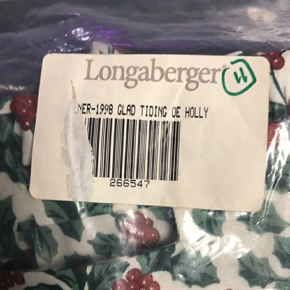 Longaberger Traditional Holly 1998 Glad Tidings SU liner